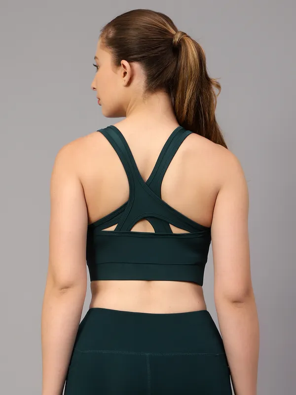 Dark_Green_Polyester_Solid_Sports_Lightly_Padded_Bra_For_Women