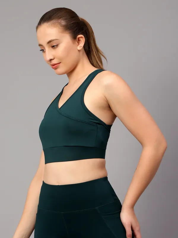 Dark_Green_Polyester_Solid_Sports_Lightly_Padded_Bra_For_Women