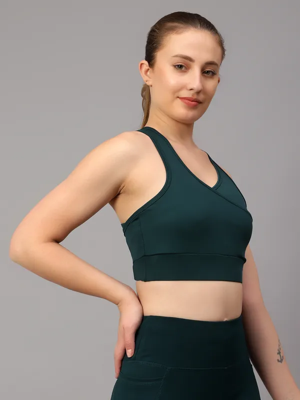 Dark_Green_Polyester_Solid_Sports_Lightly_Padded_Bra_For_Women