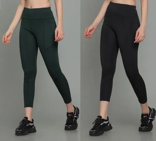 Pack_of_2_Dark_Green_&_Grey_Polyester_Solid_Western_Sportswear_Tights_For_Women