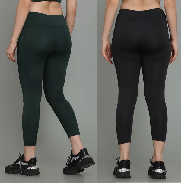 Pack_of_2_Dark_Green_&_Grey_Polyester_Solid_Western_Sportswear_Tights_For_Women