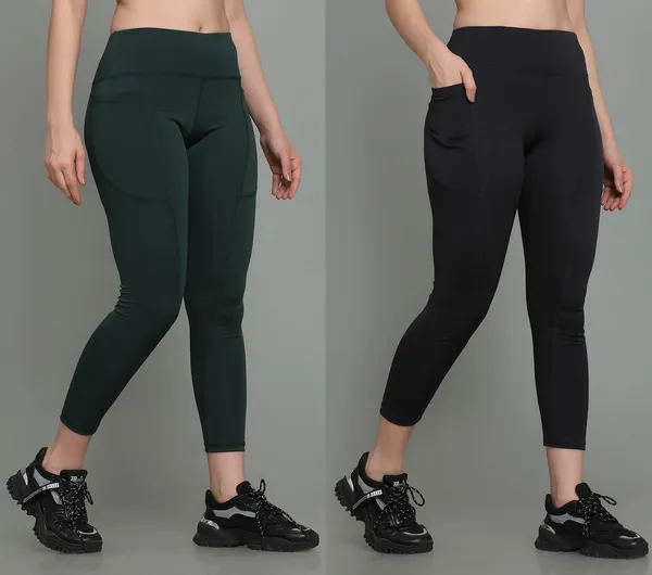 Pack_of_2_Dark_Green_&_Grey_Polyester_Solid_Western_Sportswear_Tights_For_Women