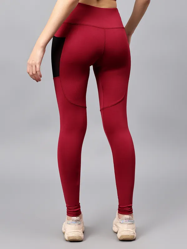 Maroon_Polyester_Blend_Solid_Western_Sportswear_Gym_Tights_For_Women