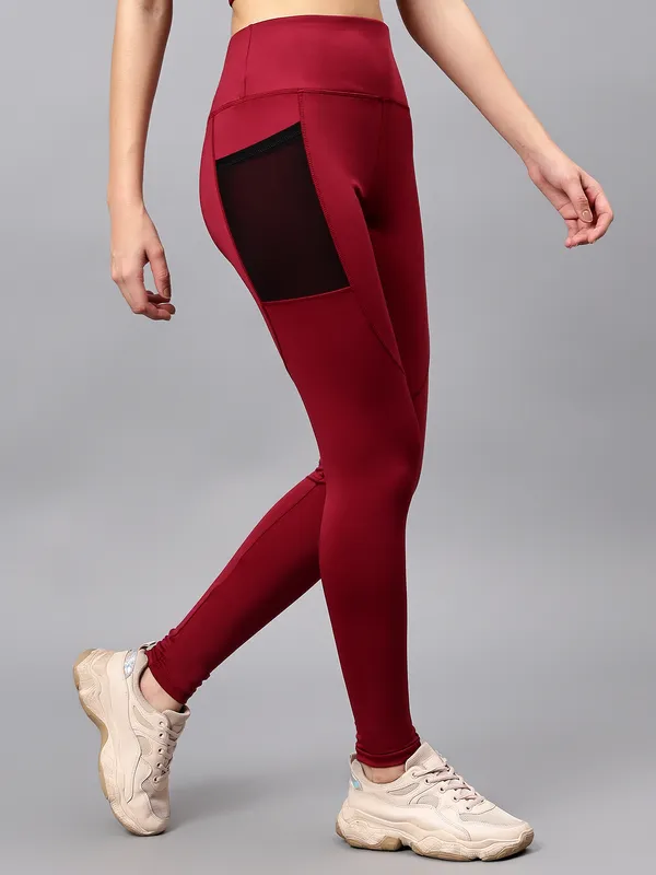 Maroon_Polyester_Blend_Solid_Western_Sportswear_Gym_Tights_For_Women