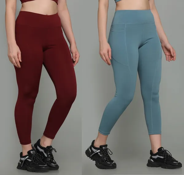 Pack_of_2_Maroon_&_Light_Blue_Polyester_Solid_Western_Sportswear_Tights_For_Women