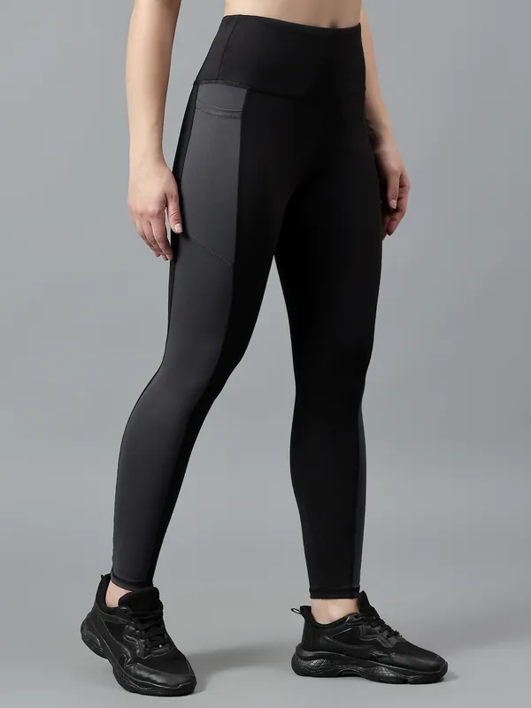 Black_&_Grey_Polyester_Blend_Color_Block_Western_Sportswear_Gym_Tights_For_Women