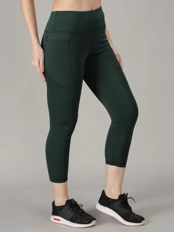 Dark_Green_Polyester_Solid_Ankle_Length_Tight_For_Women