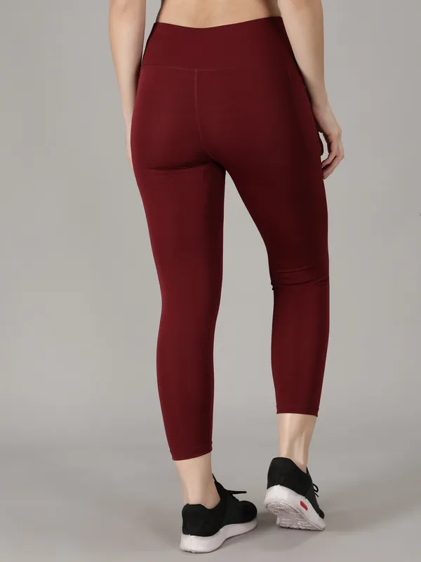 Maroon_Polyester_Solid_Western_Sportswear_Tights_For_Women