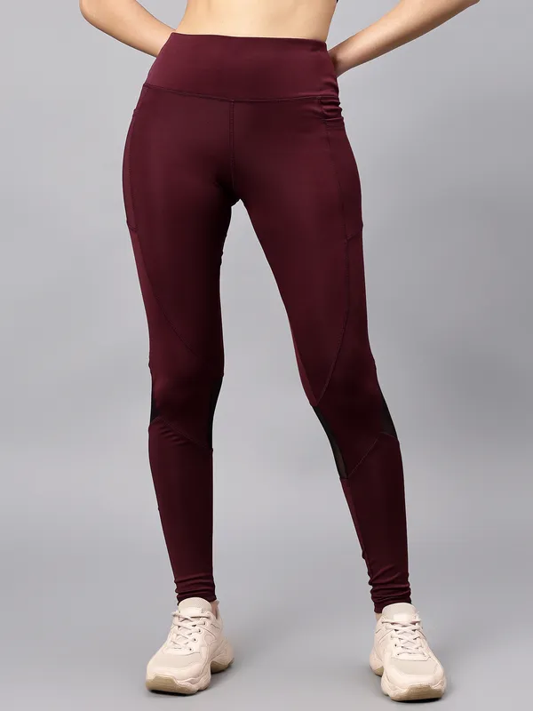 Pack_of_2_Maroon_Polyester_Blend_Solid_Western_Sportswear_Gym_Tights_For_Women