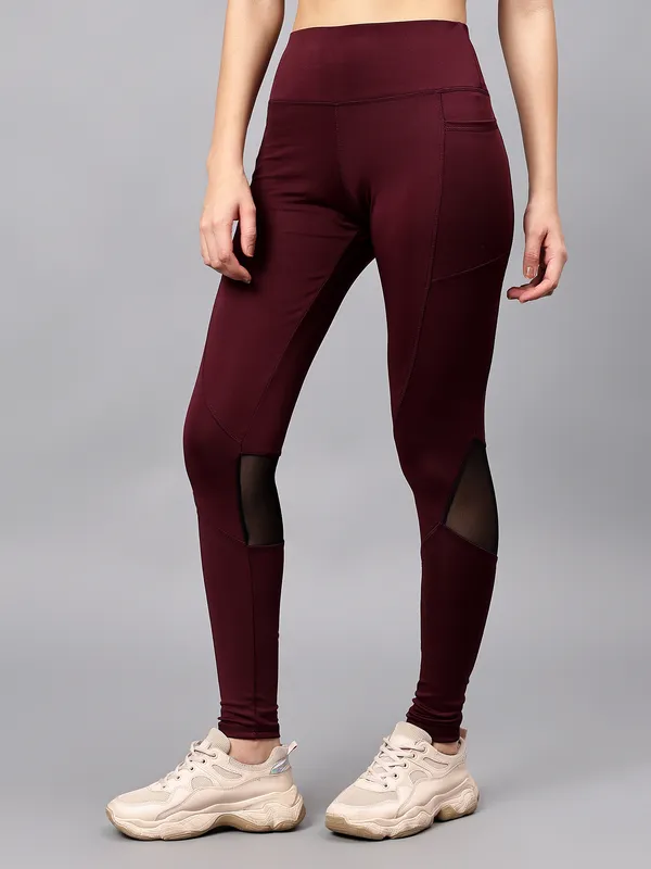 Pack_of_2_Maroon_Polyester_Blend_Solid_Western_Sportswear_Gym_Tights_For_Women