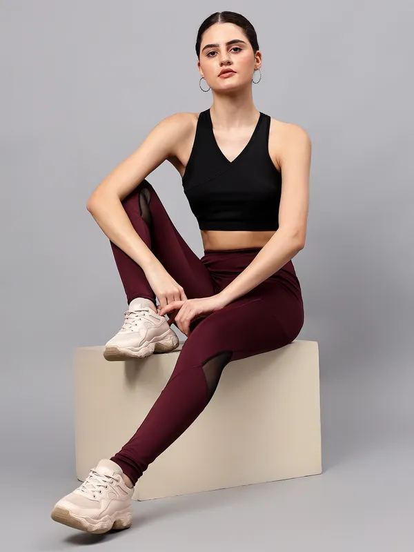 Pack_of_2_Maroon_Polyester_Blend_Solid_Western_Sportswear_Gym_Tights_For_Women