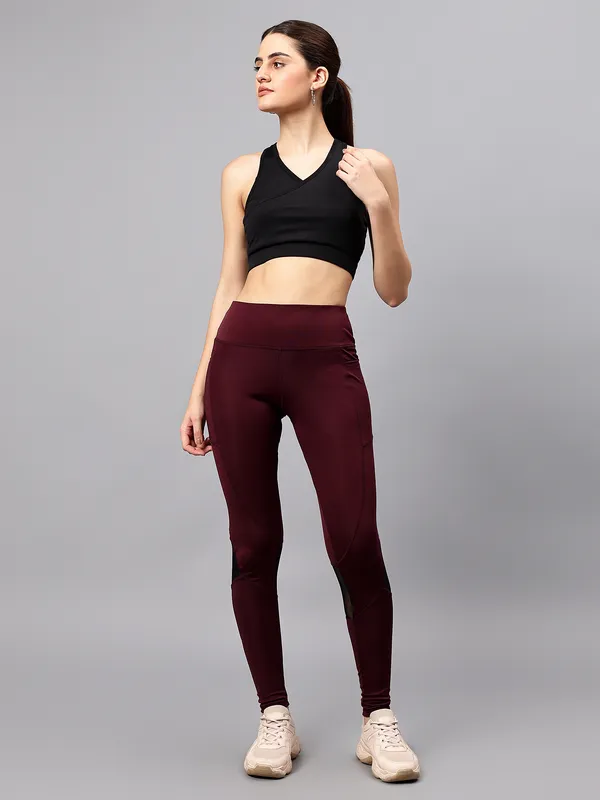 Pack_of_2_Maroon_Polyester_Blend_Solid_Western_Sportswear_Gym_Tights_For_Women
