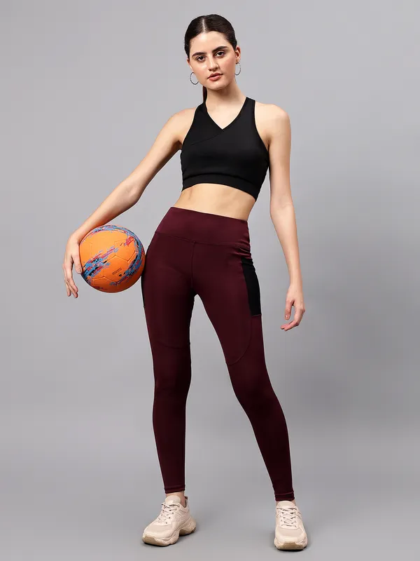 Maroon__Polyester_Blend_Solid_Western_Sportswear_Gym_Tights_For_Women