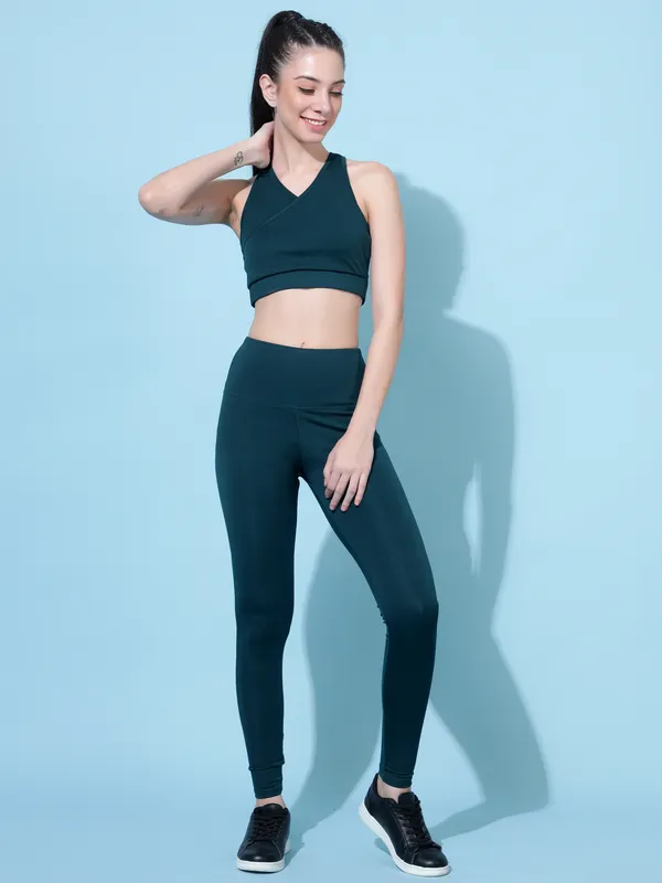 Dark_Green_Polyester_Blend_Solid_Western_Sportswear_Tights_For_Women