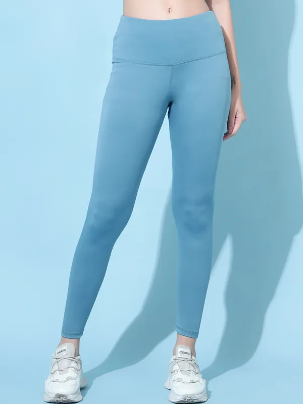 Light_Blue_Polyester_Blend_Solid_Western_Sportswear_Tights_For_Women