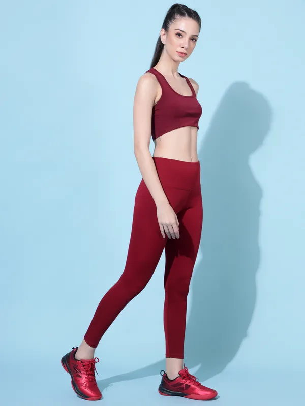 Maroon_Polyester_Blend_Solid_Western_Sportswear_Tights_For_Women