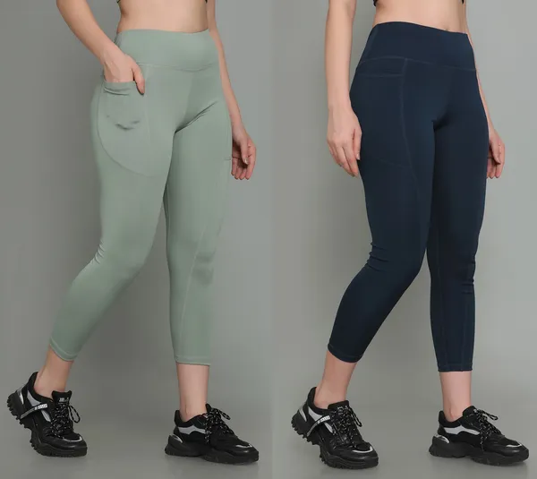 Pack_of_2_Blue_&_Light_Green_Polyester_Solid_Regular_Tight_For_Women