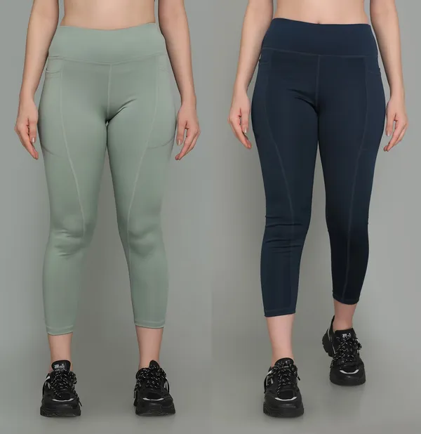 Pack_of_2_Blue_&_Light_Green_Polyester_Solid_Regular_Tight_For_Women
