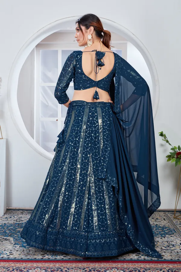 Firozi_color_Embroidery_&_Sequence_work_Designer_Lehenga_Choli.