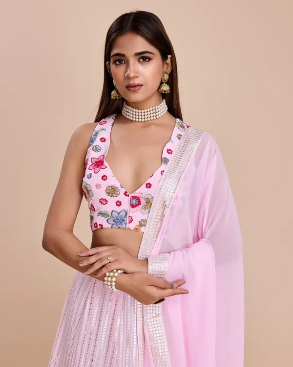 Light_Pink_color_Sequence_Embroidery_work_Designer_Lehenga_Choli