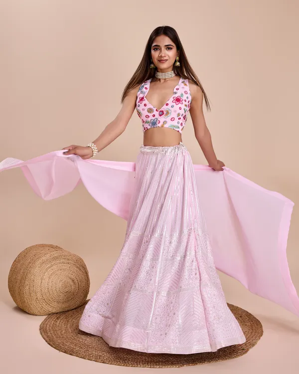 Light_Pink_color_Sequence_Embroidery_work_Designer_Lehenga_Choli