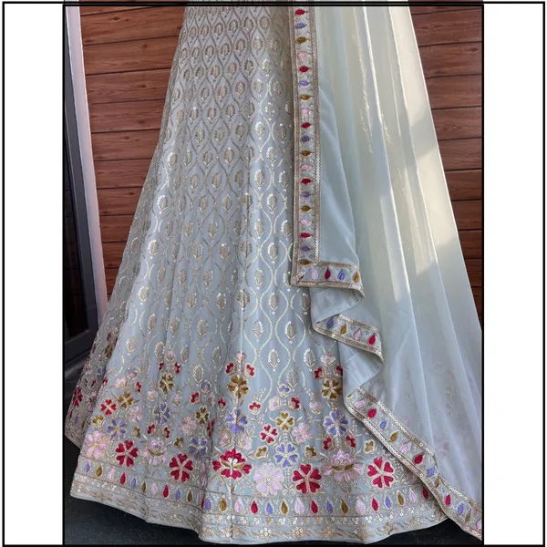 Light_pista_color_Sequence_Embroidery_work_Designer_Lehenga_Choli.