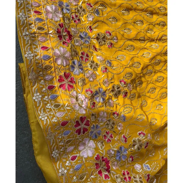 Yellow_color_Sequence_Embroidery_work_Designer_Lehenga_Choli.