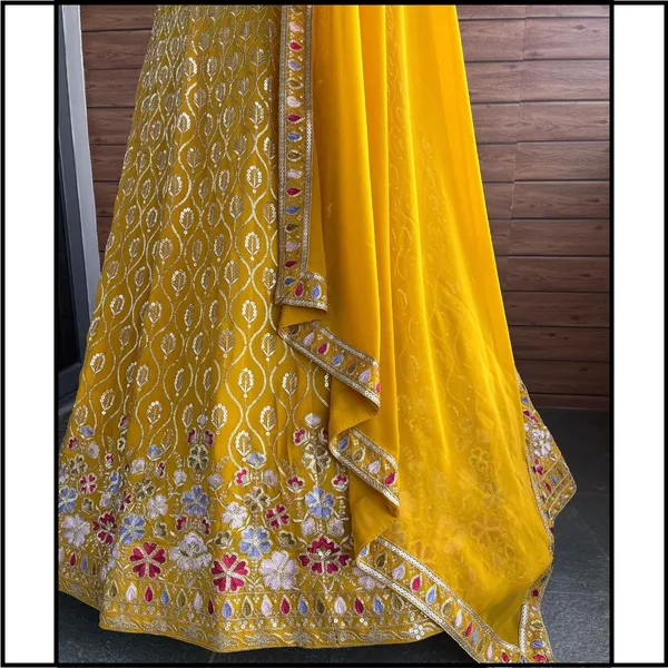 Yellow_color_Sequence_Embroidery_work_Designer_Lehenga_Choli.