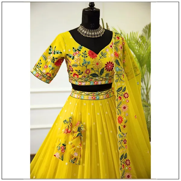 Yellow_color_Sequence_Embroidery_work_Designer_Lehenga_Choli.