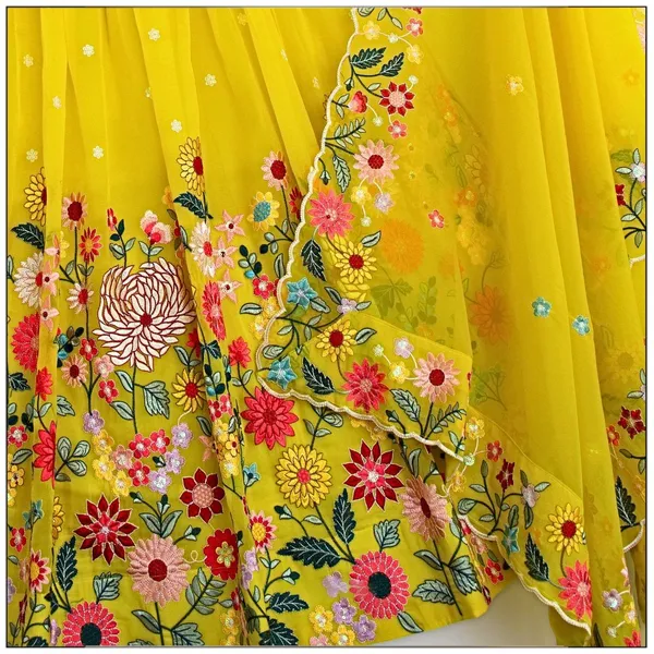 Yellow_color_Sequence_Embroidery_work_Designer_Lehenga_Choli.