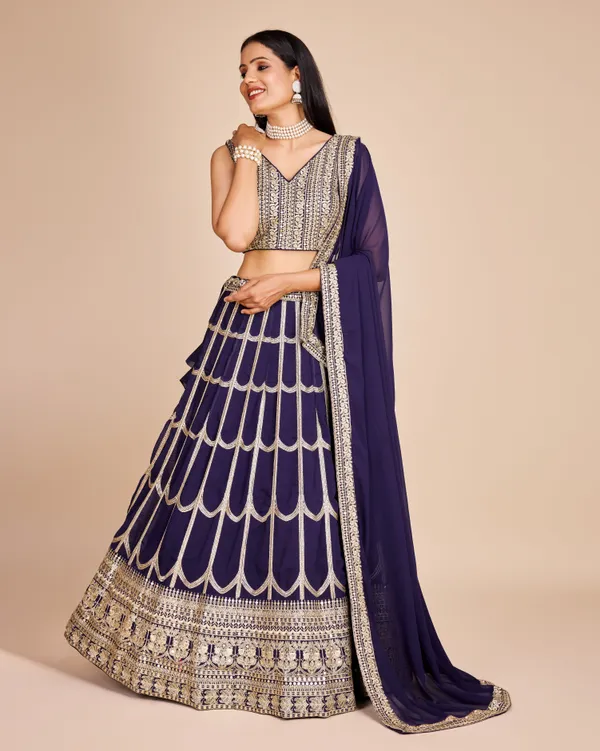 Blue_color_Sequence_Thread_work_Designer_Lehenga_Choli.