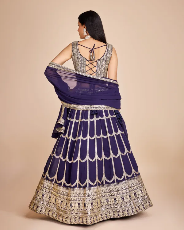 Blue_color_Sequence_Thread_work_Designer_Lehenga_Choli.
