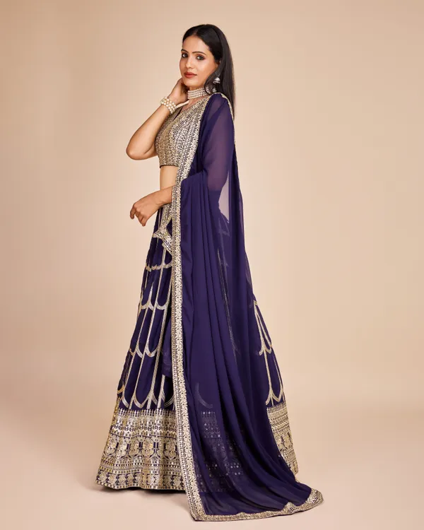 Blue_color_Sequence_Thread_work_Designer_Lehenga_Choli.