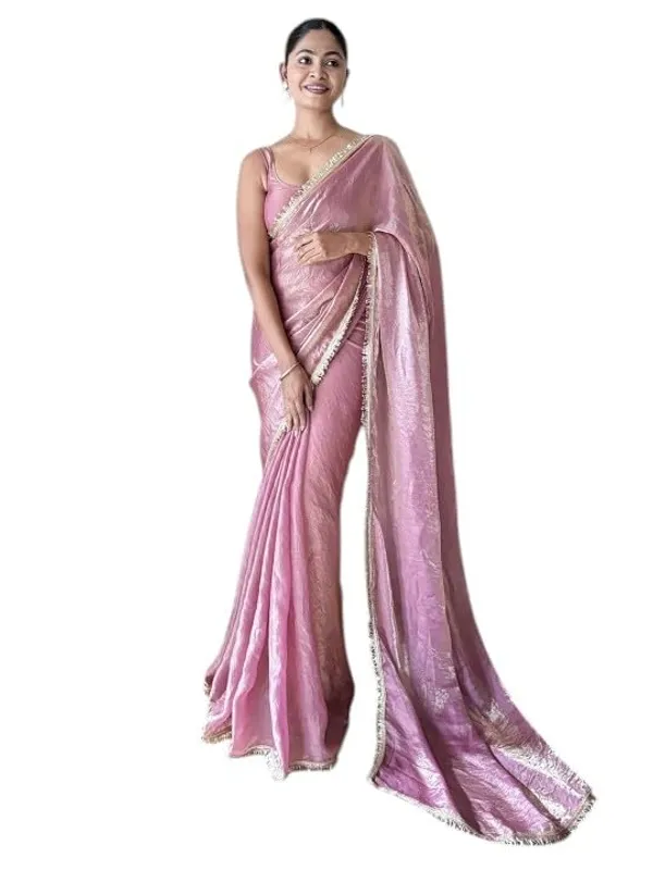 Mauve_Paper_Silk_Saree_With_Sequence_Work_Border_With_Unstitched_Blouse_Piece