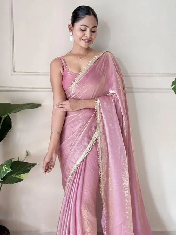 Mauve_Paper_Silk_Saree_With_Sequence_Work_Border_With_Unstitched_Blouse_Piece