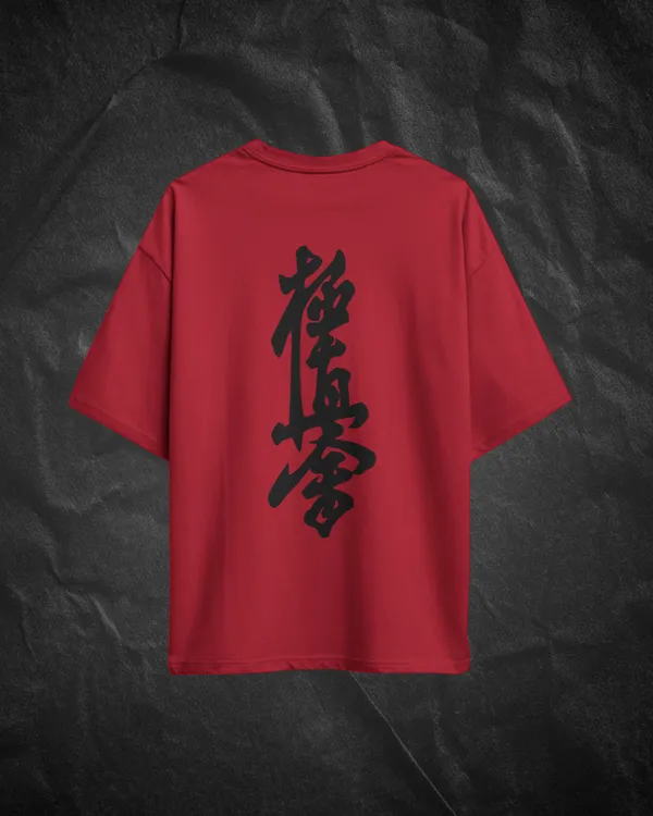 Karate_Dragon_Oversized_Fit_Red_Tshirt_With_240_GSM_Premium_Biowashed_Cotton_Loopknit_Fabric