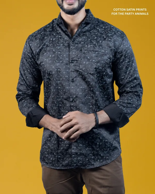 Mens__Regular_Fit_Black_Shirt_Made_With_Premium_Satin_Printed_Cotton_Fabric