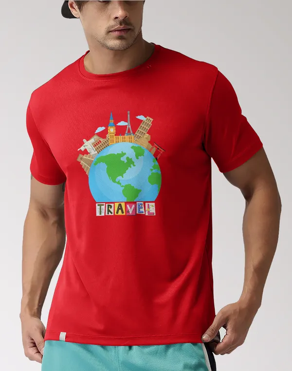Red_Travel_Classic_Fit_Tshirt_For_Men_With_200_GSM_Biowashed_Cotton_Single_Jersey_Fabric