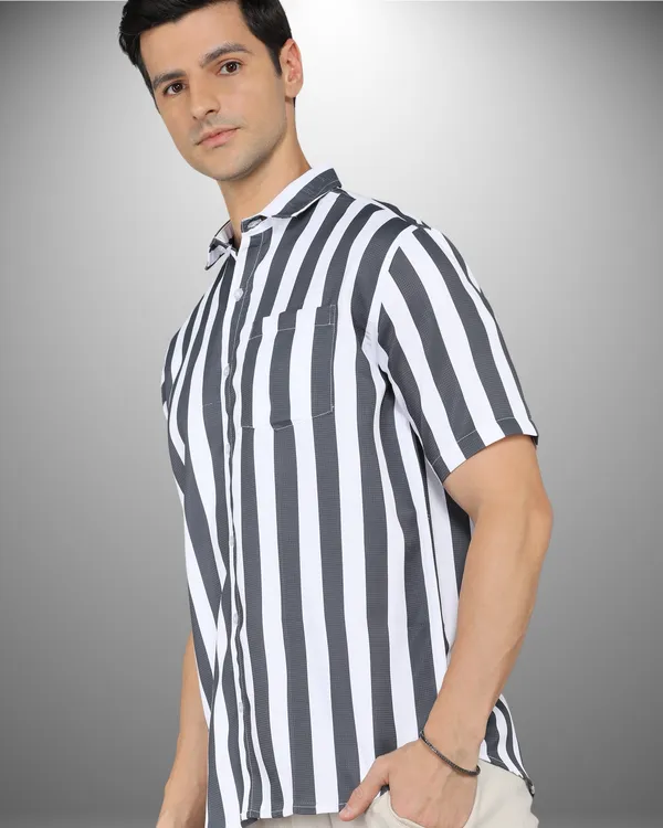 Mens_Popcorn_Textured_Striped_Grey_Shirt