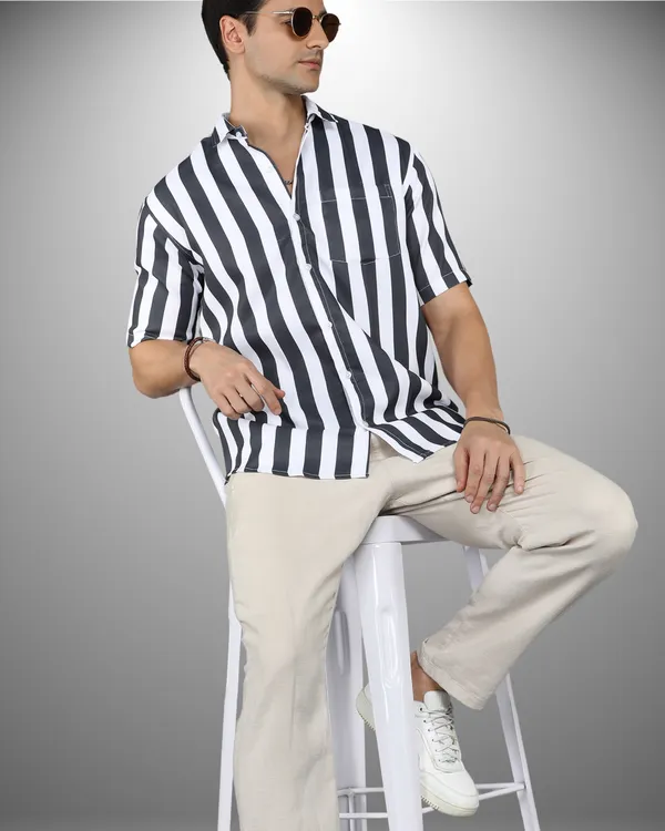 Mens_Popcorn_Textured_Striped_Grey_Shirt