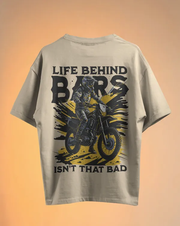 Mens_Bike_Rider_Oversized_Fit_Cream_Tshirt_Made_With_Premium_Biowashed_240_GSM_Loopknit_Cotton_Fabric