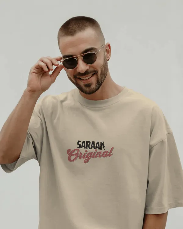 Mens_Bike_Rider_Oversized_Fit_Cream_Tshirt_Made_With_Premium_Biowashed_240_GSM_Loopknit_Cotton_Fabric