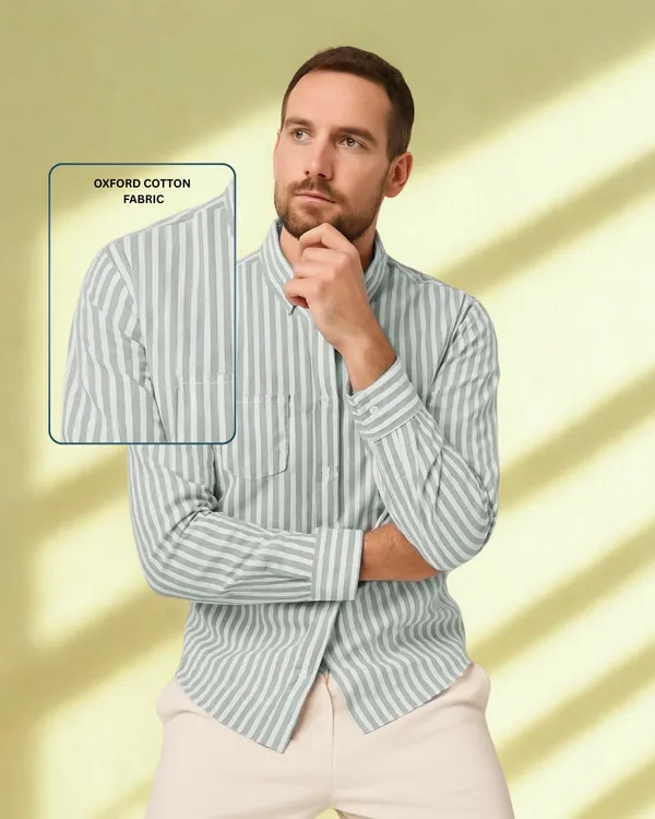 Mens_Striped_Casual_Green_Shirt_Made_With_Premium_Oxford_Cotton_Fabric