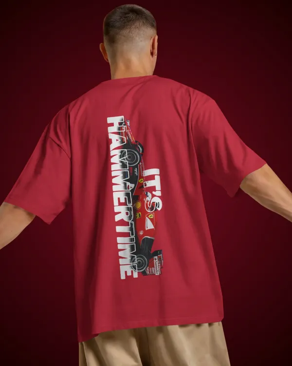 Hammertime_Oversized_Korean_Fit_Red_Tshirt_With_240_GSM_Premium_Loopknit_Heavy_Gauge_Cotton_Fabric