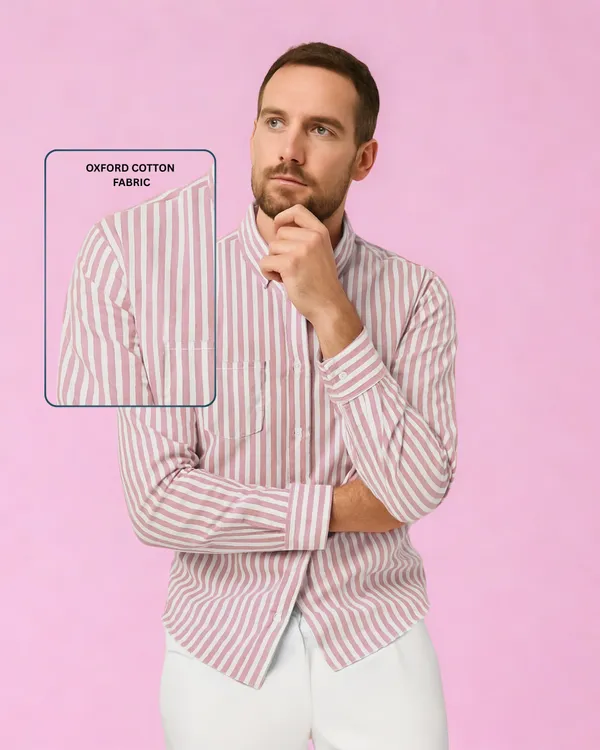 Mens_Striped_Casual_Maroon_Shirt_Made_With_Premium_Oxford_Cotton_Fabric