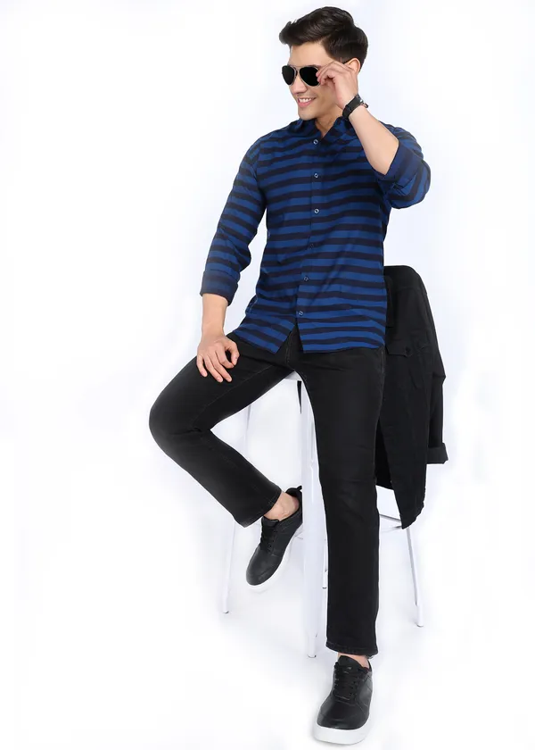 Royal_Blue_Striped_Casual_Cotton_Blend_Shirt_For_Men