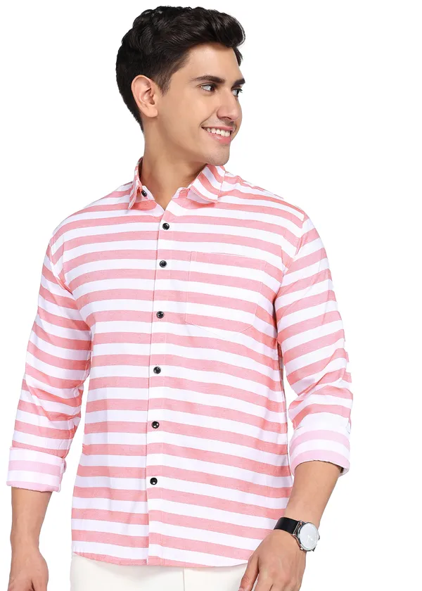 Pink_Striped_Casual_Cotton_Blend_Shirt_For_Men