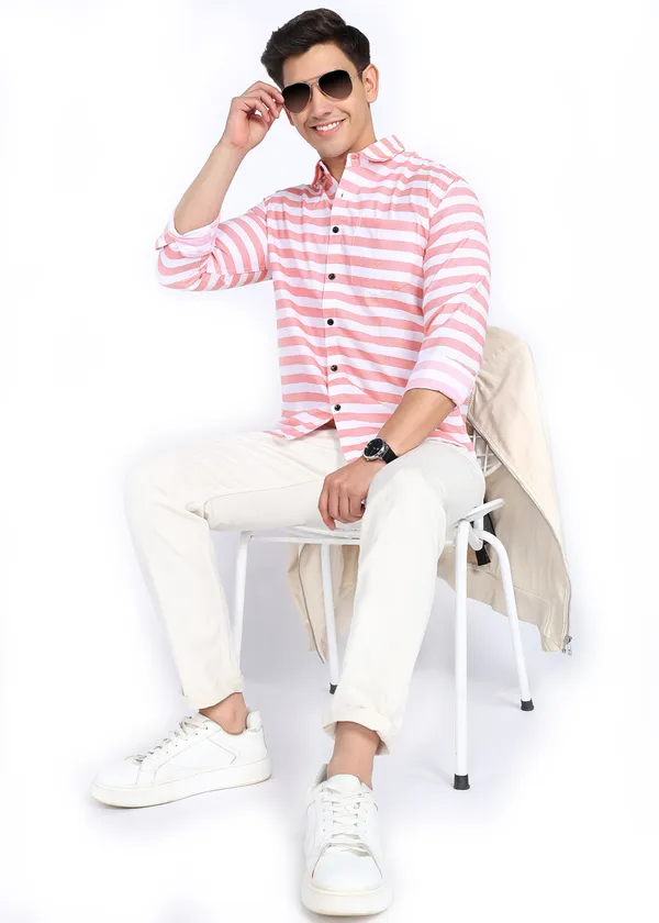 Pink_Striped_Casual_Cotton_Blend_Shirt_For_Men
