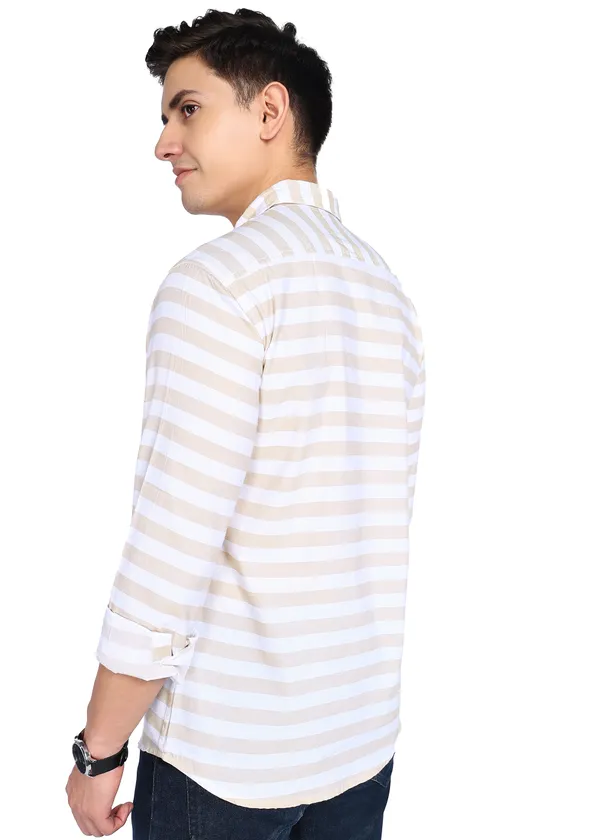 Beige_Striped_Casual_Cotton_Blend_Shirt_For_Men