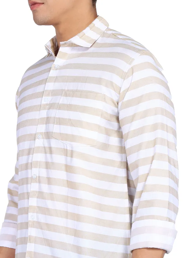 Beige_Striped_Casual_Cotton_Blend_Shirt_For_Men